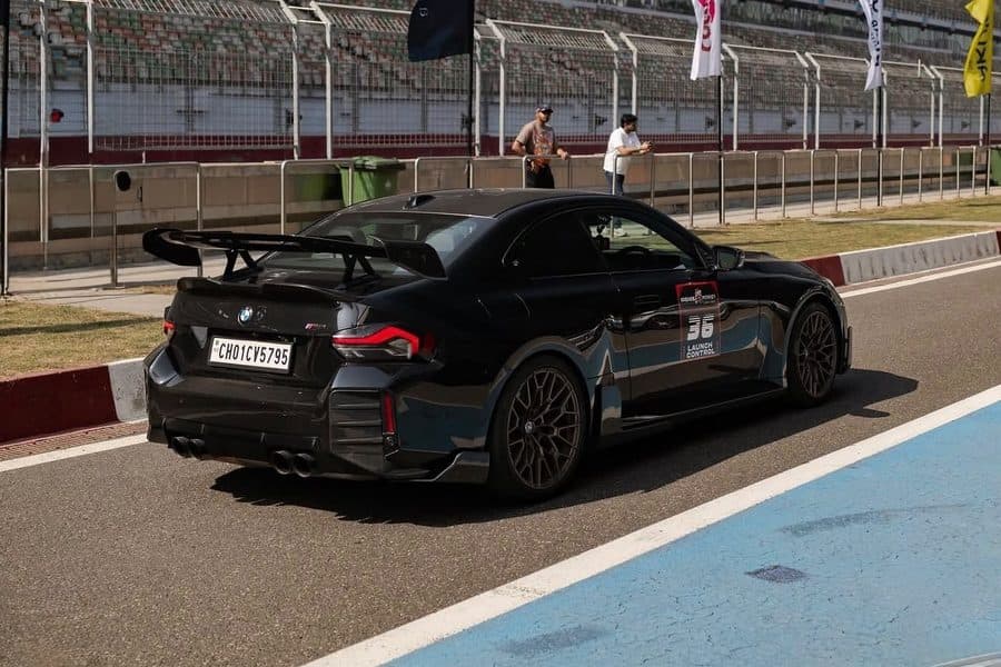 BMW M2 in the pit lane at Buddh International Circuit